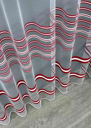 Тюль фатин смуги Колір червоний з білим 1774т Київ