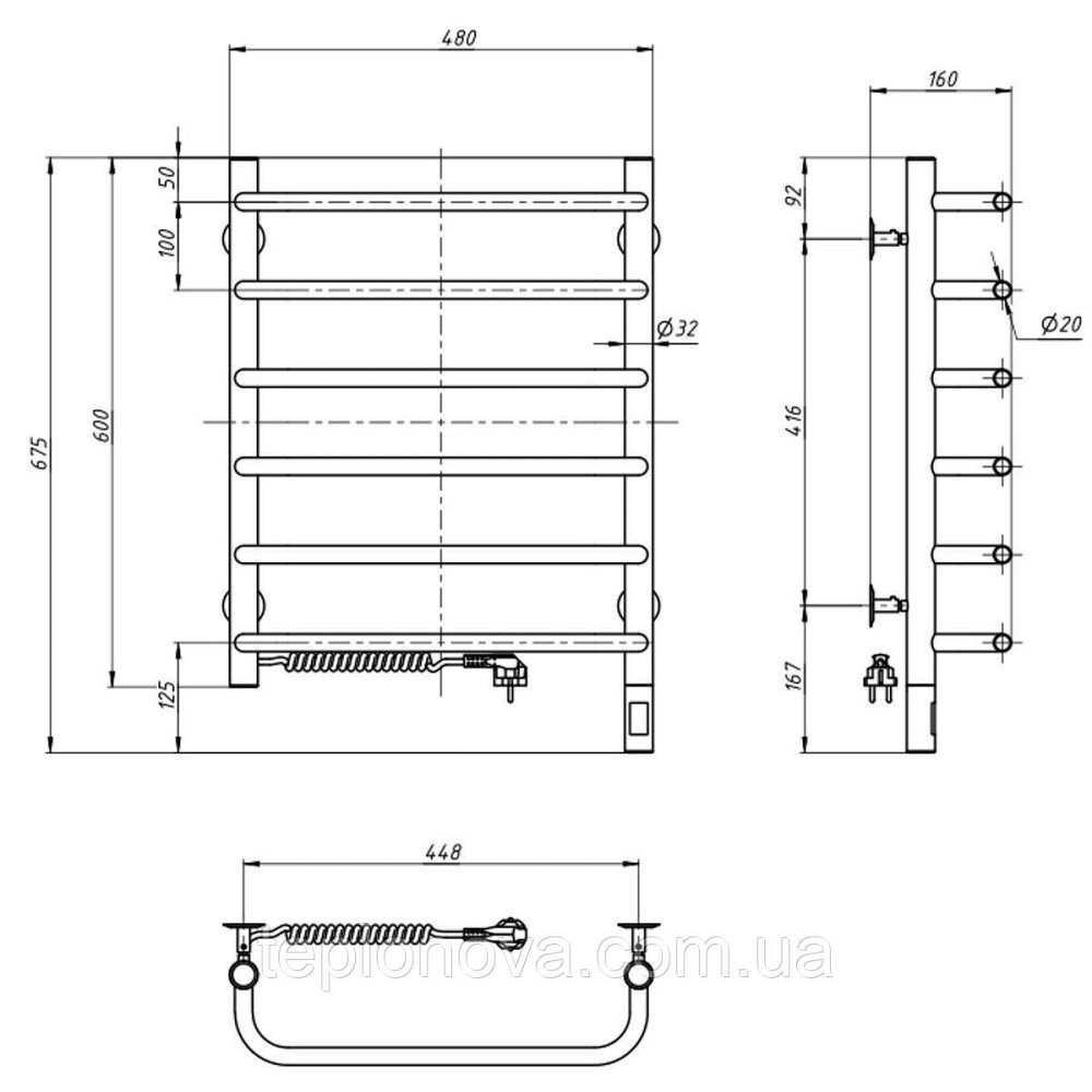 Сушарка для рушників Симфонія 480х600 Sensor ліва з таймером Чернівці - фото 4