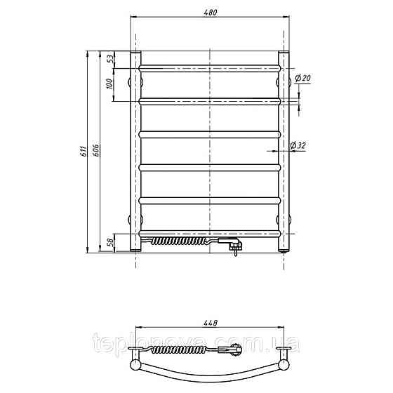 Полотенцесушитель Камелия 480х600 левый Черновцы