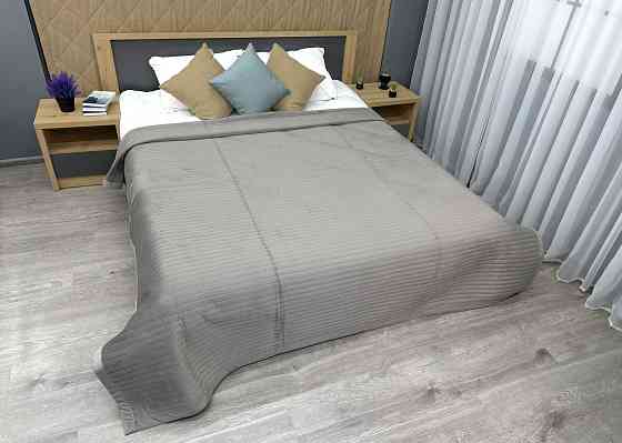 Покрывало велюровое King Size 220х240 см цвет светло-серый (85-209) Киев