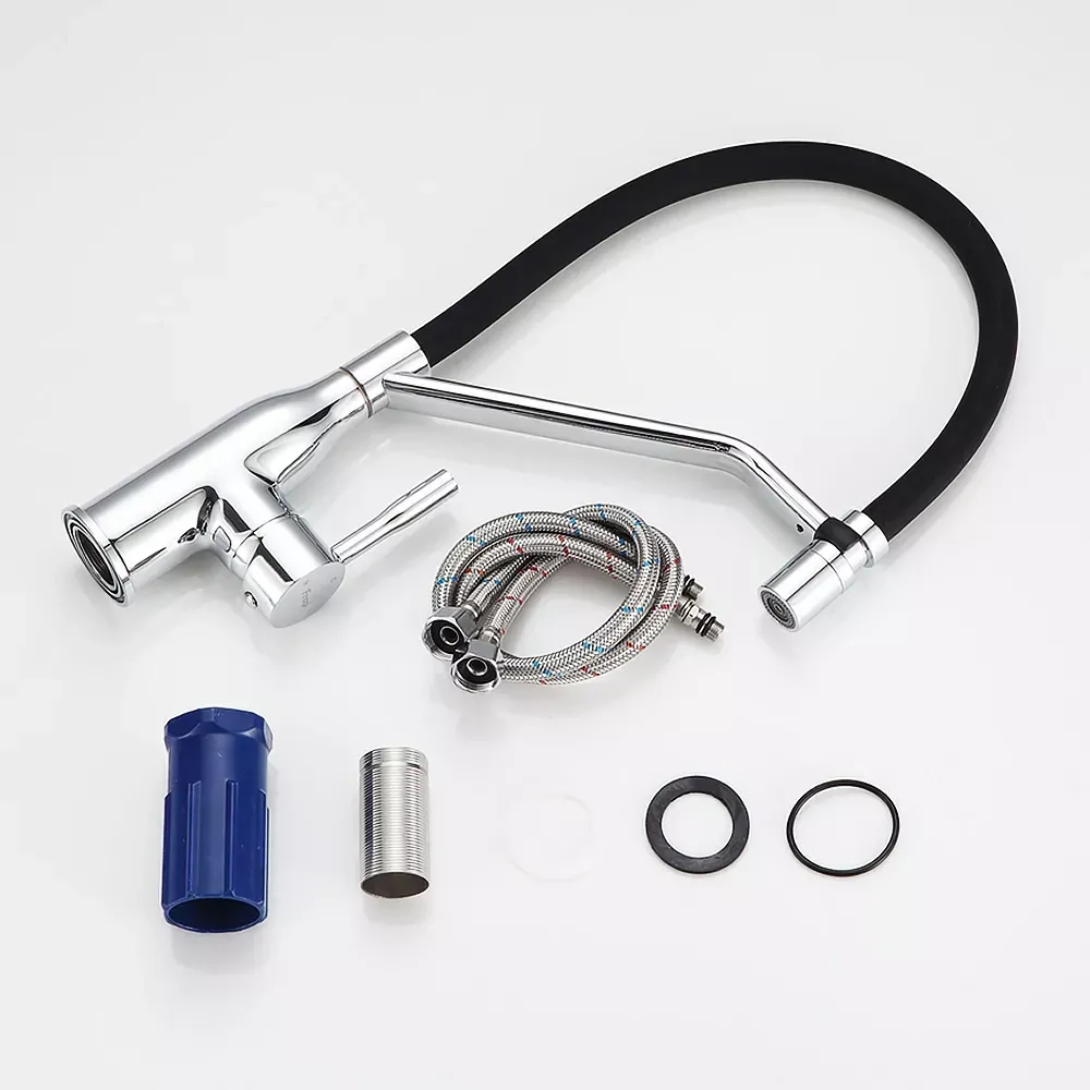 Змішувач для кухні з гнучким виливом FRAP F4497 хром Київ - фото 3