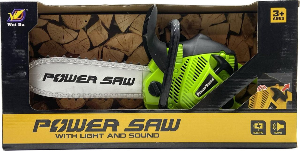 Бензопила Wei Da іграшкова звук рухома стрічка Салатова (192G) Чернігів - фото 6