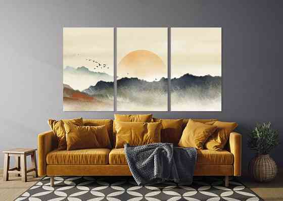 Модульная картина в гостиную / спальню  Сонце     ART-317_3A 100х150 см Киев