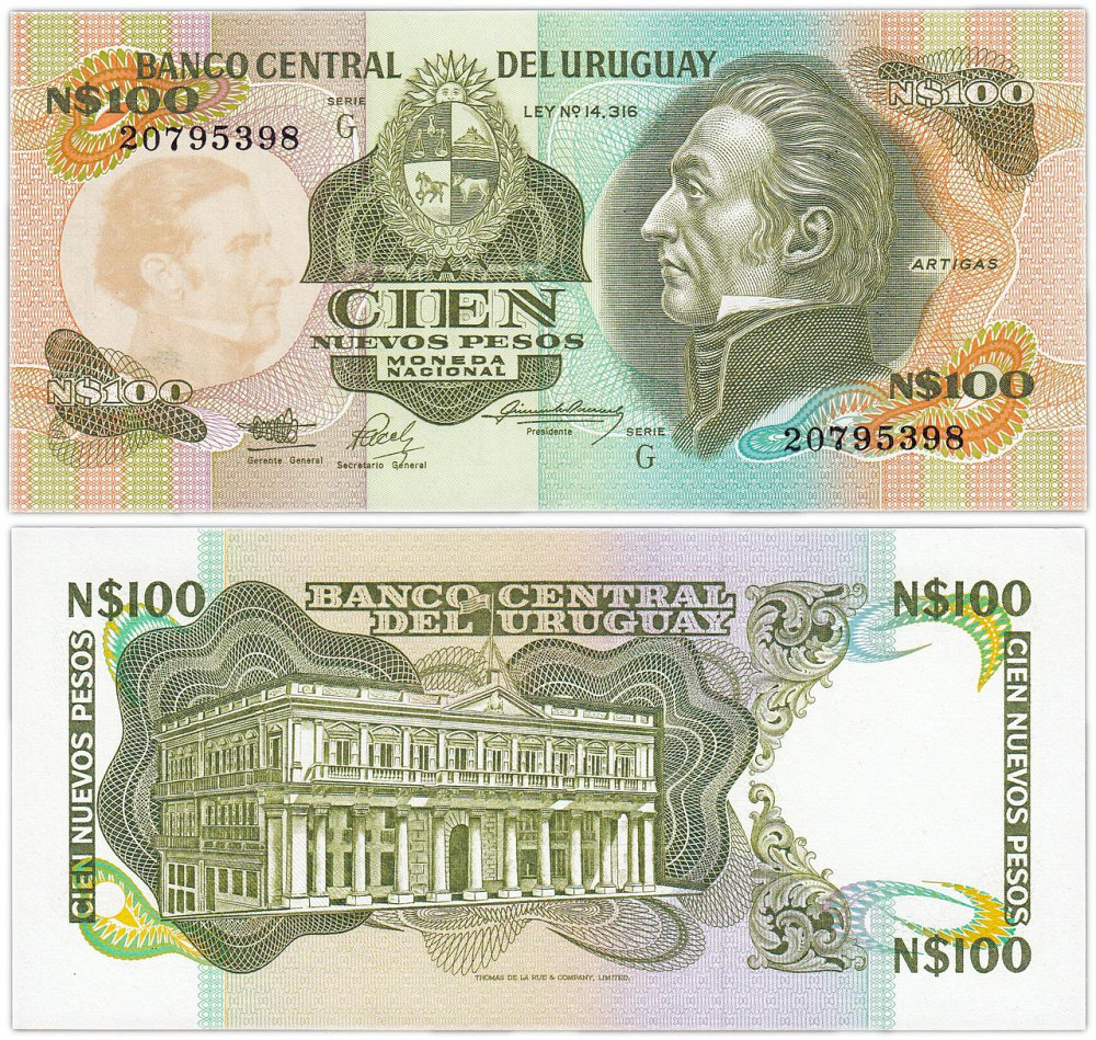 Уругвай /Uruguay 100 Pesos 1987р. (Р-62А). UNC Полтава - фото 1