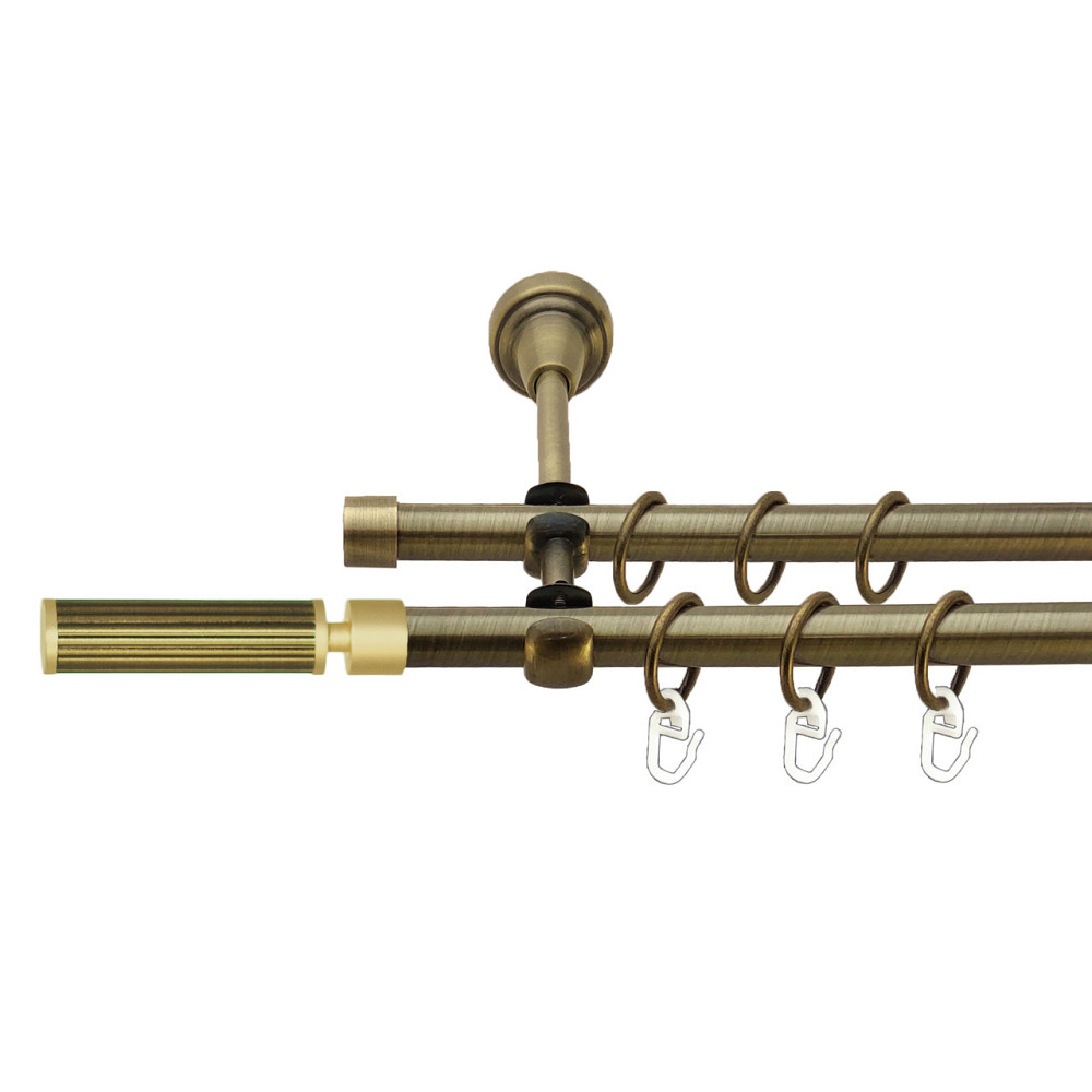 Карниз Orvit Галерія металевий дворядний відкритий Антик 16\16 мм 300 см (7318530) Львів - фото 1