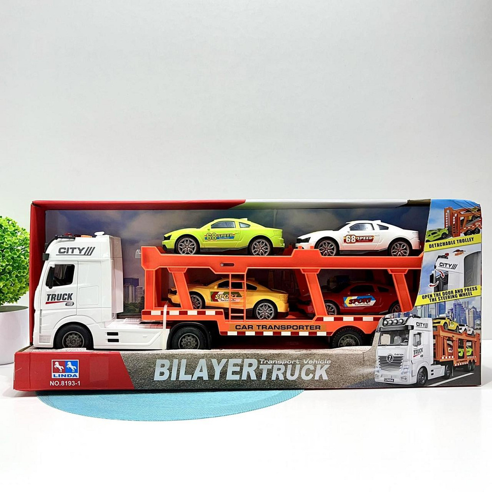 Трейлер інерційний звук світло 57см 4 машинки (8193-1) Чернигов - изображение 8