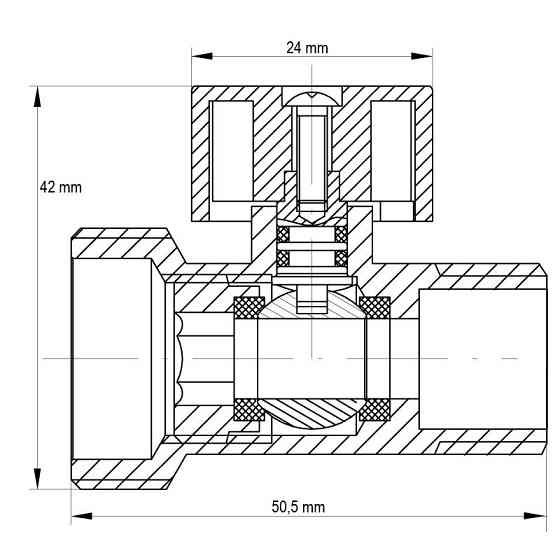 Кран триходовий 1/2Mx3/4Mx1/2F Koer KR.515 (KR0103)   ( 29991 ) Харків