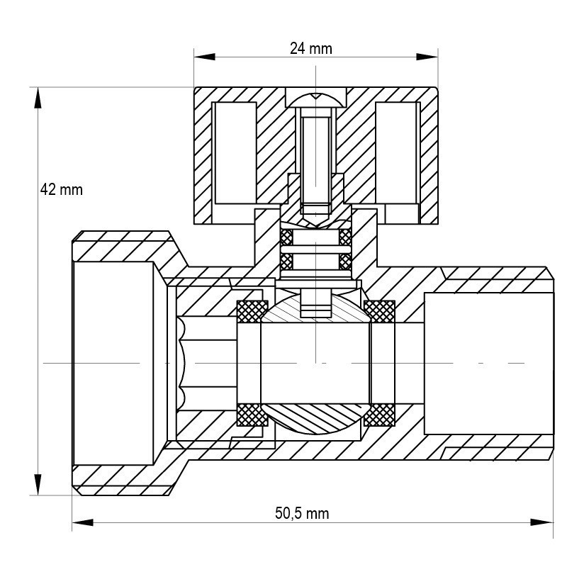 Кран триходовий 1/2Mx3/4Mx1/2F Koer KR.515 (KR0103)   ( 29991 ) Харків - фото 3