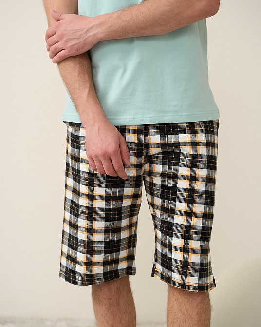 Чоловічий комплект для дому та відпочинку з шортами в карту — Excellent Tom John Київ - фото 2