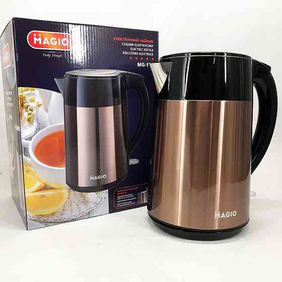 Чайники на підставці MAGIO MG-128 1.8 л 1850 Вт, Хороший електрочайник для дому, Електрочайник сталь WU-77 Івано-Франківськ