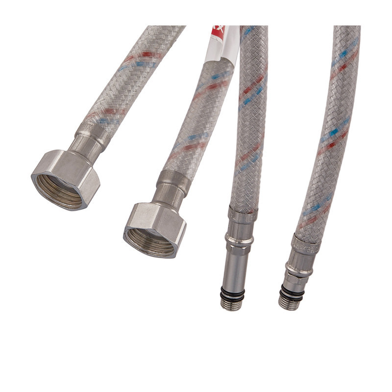 Гибкие шланги для смесителя гайка 1/2'' - Штуцер M10 (80 см) 2 шт (силик. оболочка) Zerix (ZX3031) Киев - изображение 2