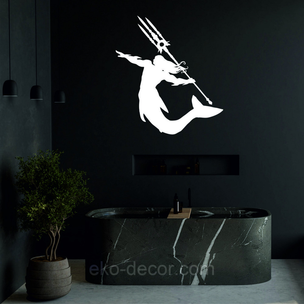 Декоративное настенное 3D Панно «Морской царь» Декор на стену с объемом 70*63 см, Белый Киев - изображение 4