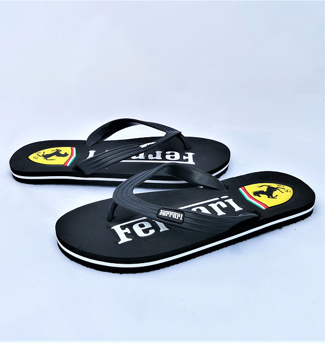 Чоловічі В'єтнамки Капці FERRARI Шльопанці Чорні Шльопанці (розміри: 41,42,43) Дніпро - фото 2