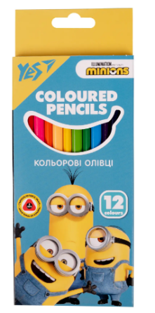 Олівці кольорові 12 кол. "Yes" Minions тригранні, 290706, шт Київ