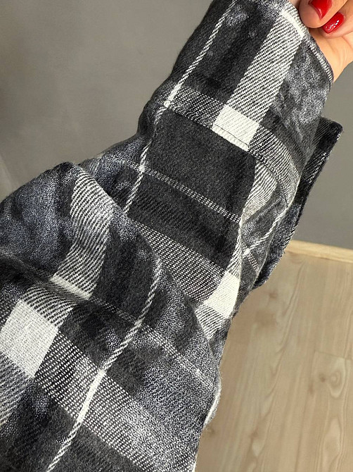 Сорочка жіноча YZY 7765 в клітинку оверсайз широка варена, чорний, one size Київ - фото 7