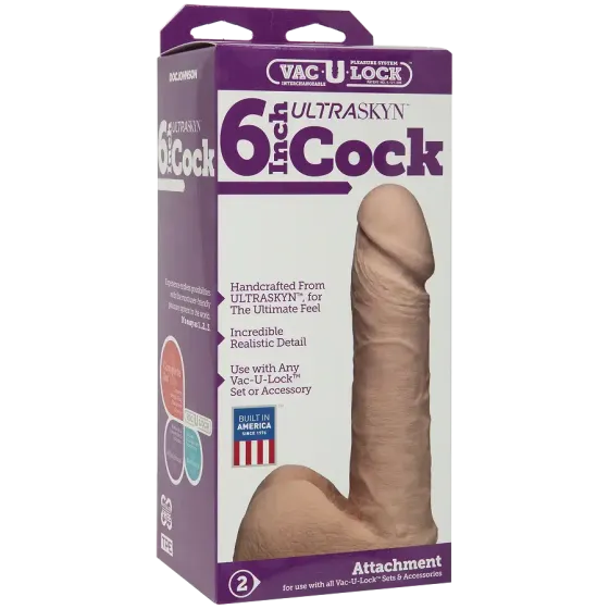 Фалоімітатор Doc Johnson Vac-U-Lock - 6 Inch ULTRASKYN Cock White, діаметр 4,3 см Львов