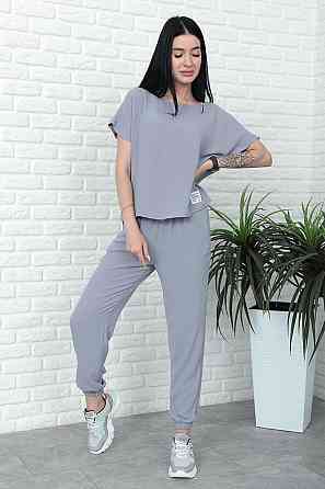 Літній костюм зі штанами на резинці "My day" оптом | Норма і батал Графіт, 46-48 Київ