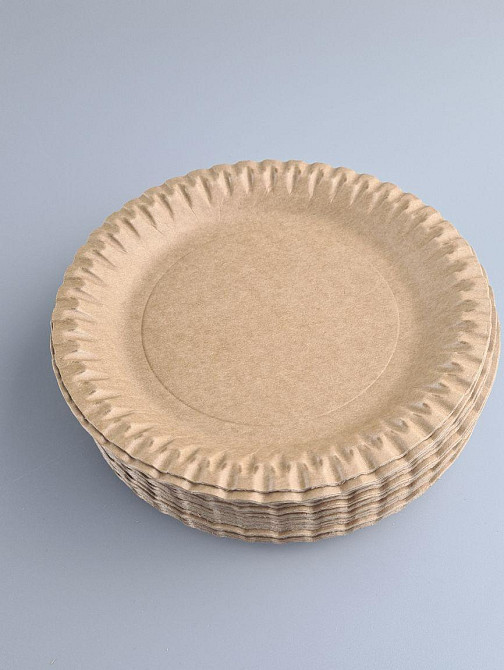 Одноразовые тарелки бумажные  КРАФТ  диаметр 170мм (100 шт) Харьков - изображение 2