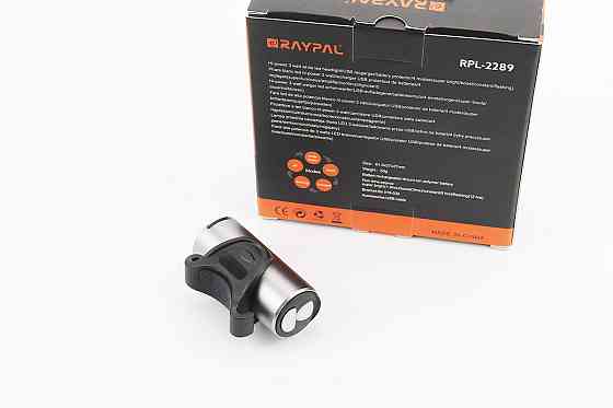 Ліхтар передній 1 діод 350 lumen алюмінієвий, Li-ion 3.7V 1200mAh зарядка від USB, вологозахисний, сірий RPL-2289 Киев