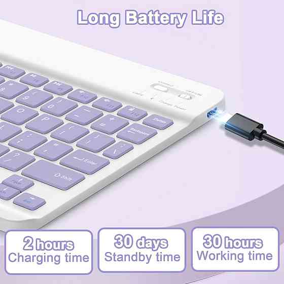 Клавиатурный чехол GOOJODOQ A5678 фиолетовый для iPad Air 6/5/4 11/10.9 съёмная беспроводная клавиатура Киев