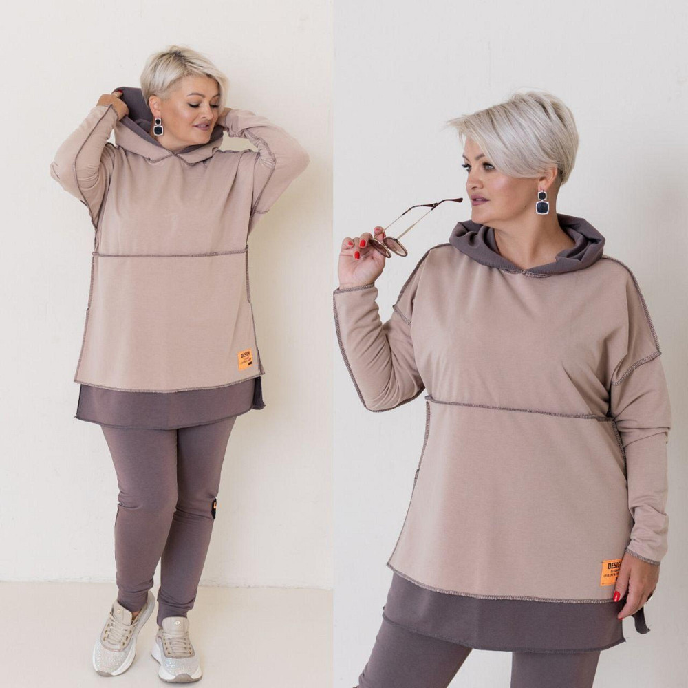 Женский прогулочный костюм двунитка Шоколад, 48/52 Одесса - изображение 5