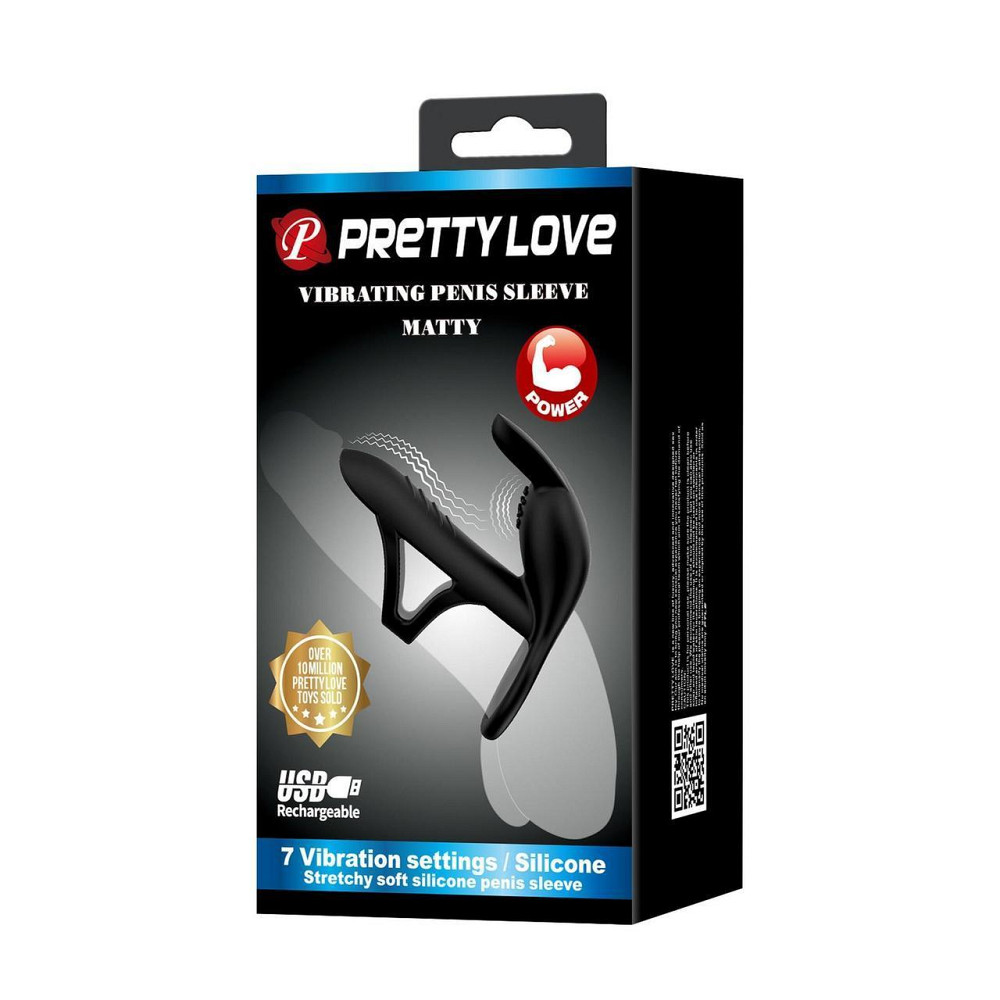 Насадка на член - Pretty Love Vibrating Penis Sleeve MATTY Sex Aura Київ - фото 1