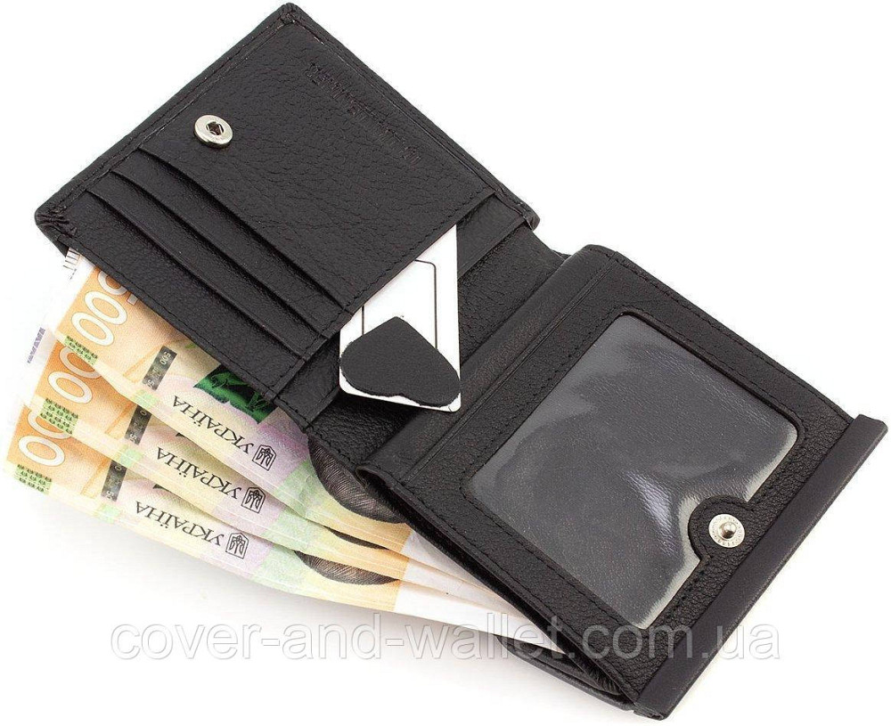 Маленький женский бумажник из натуральной кожи бордового цвета ST 209 Черный Киев - изображение 5