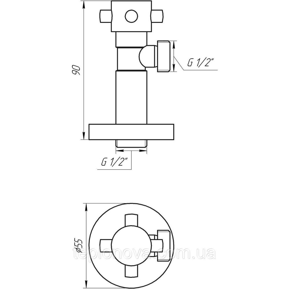 Кран напівобертовий кутовий SOLOMON 1/2"х1/2" Retro 7077 (2шт) Чернівці - фото 8