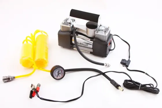 Компресор 300Вт/150psi/90л Elegant на затискачках 2-цил., шланг 7,5м, манометр на шлангі Вінниця