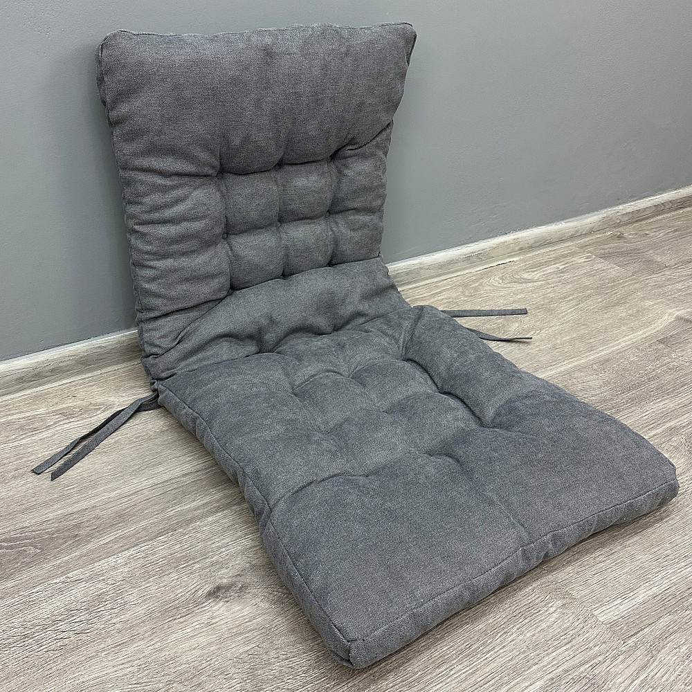 Подушка для стільців (50x120х4 см) подвійна Decorator Соро колір сірий 84-197 Київ - фото 1