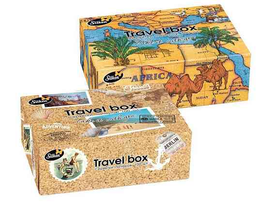 Серветки косметичні 100шт у коробці “TRAVEL BOX 2шари ТМ SILKEN Київ