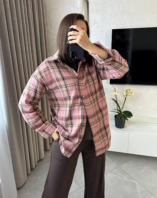 Женская повседневная рубашка в клетку на пуговицах Одесса - изображение 1