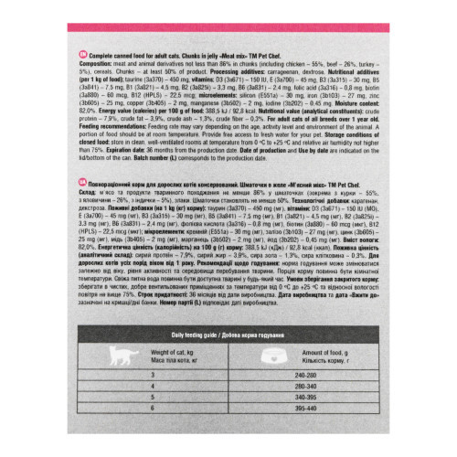 Вологий корм для котів Pet Chef шматочки в желе М’ясний мікс 200 г Київ - фото 9