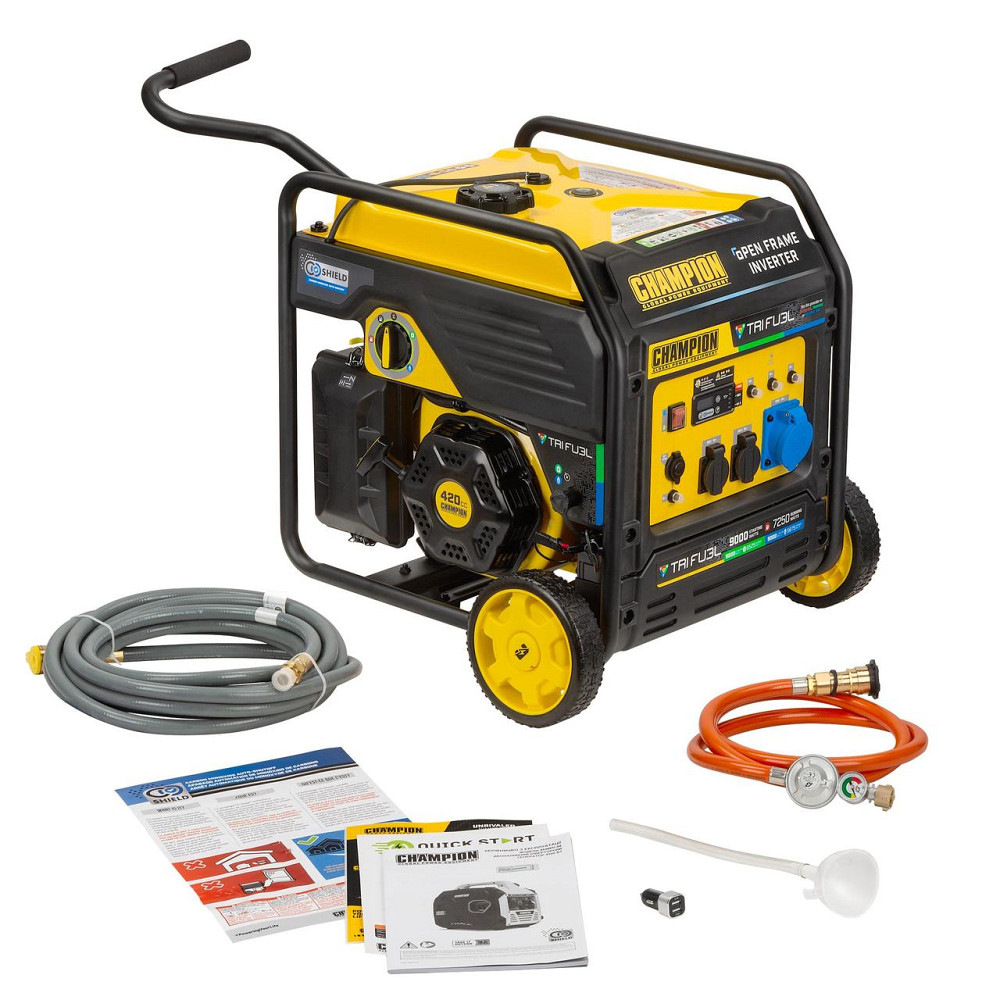 Генератор инверторный Champion C9000BT трехтопливный  бензин пропан природный газ Максимальная мощность 9 кВат Киев - изображение 1