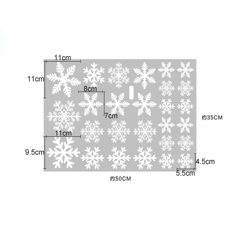 Новорічні наклейки на вікна Сніжинки 50 на 35 см білий Київ - фото 7