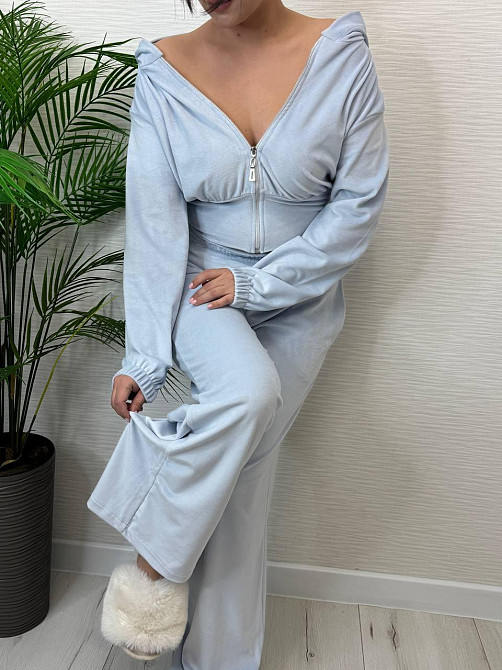 Женский стильный прогулочный костюм двойка: кофта и штаны велюр-плюш Одесса - изображение 14