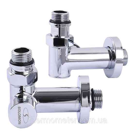 !Набір Кран вентильний кутовий з американкою SOLOMON LUX 1/2″ CHROM 7777_TEN (1уп.) Киев