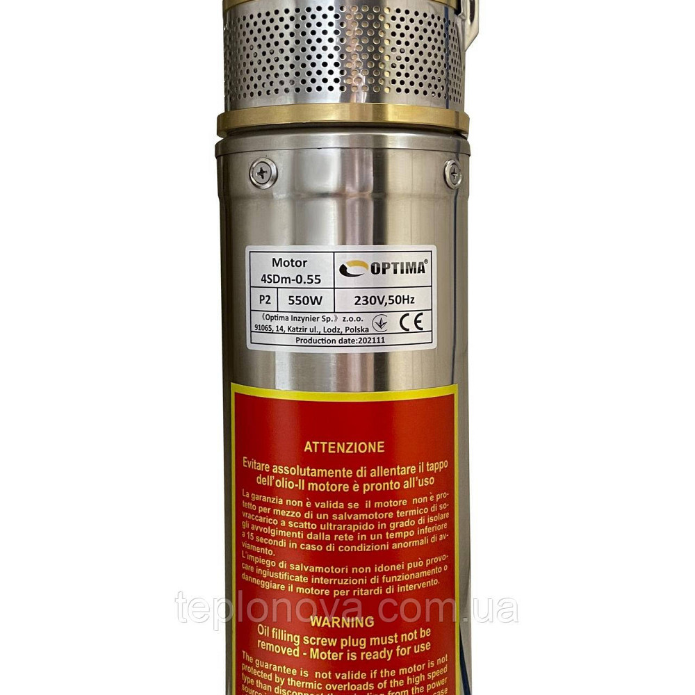 Насос свердловинний із підвищеною вуст-тью до піску OPTIMA 4SDm3/9 0,55 кВт 65м + пульт + кабель 1,5 м NEW Чернівці - фото 3