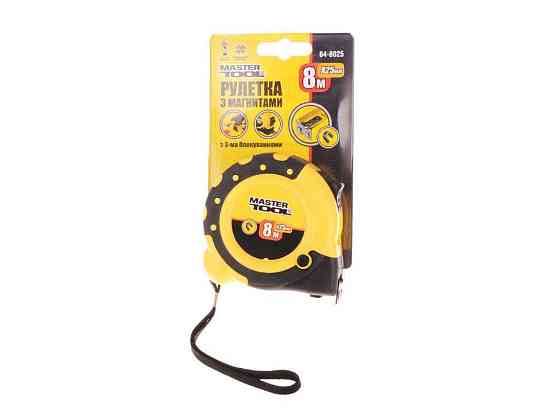 Рулетка з магнітом 8м x 25мм 64-8025 ТМ MASTER TOOL Київ