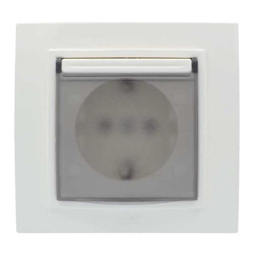 ZENA білий Розетка внутрішня із заземленням модуль + кришка Ел-Би Житомир - изображение 1