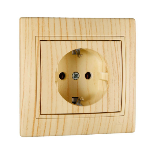 MIRA дуб вибілений матовий Розетка внутрішня із заземленням Лезард Житомир