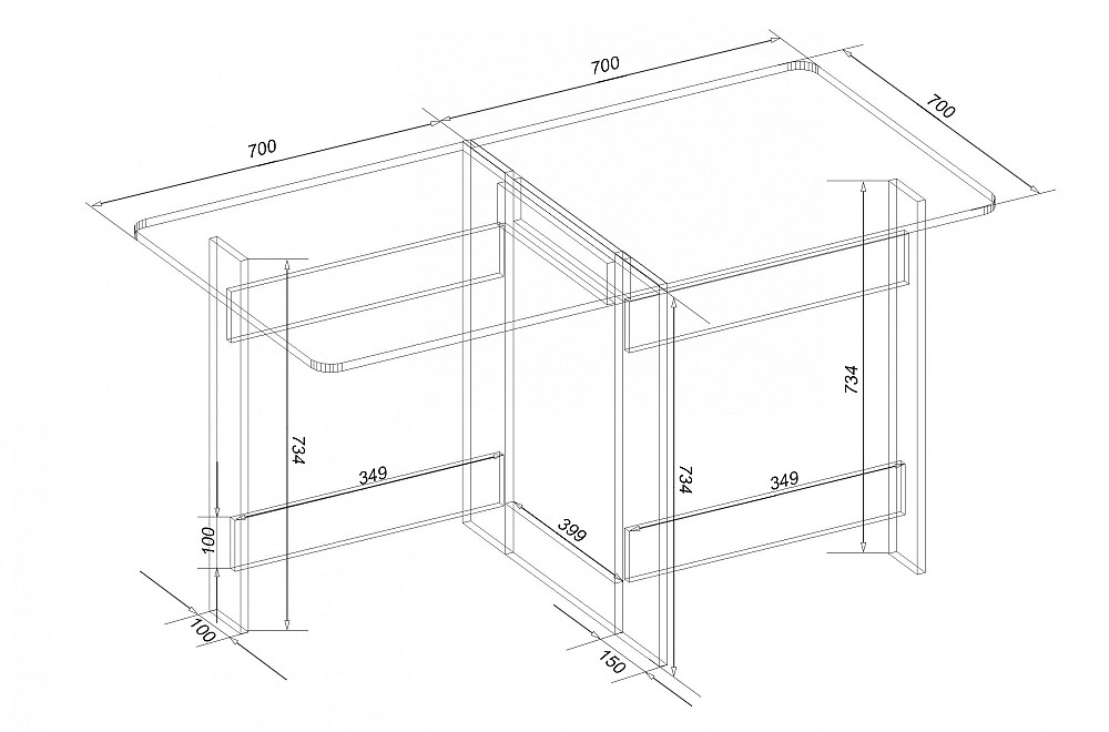 Стол книга, Дуб Конкордия, 1400х700х750 Львов - изображение 2