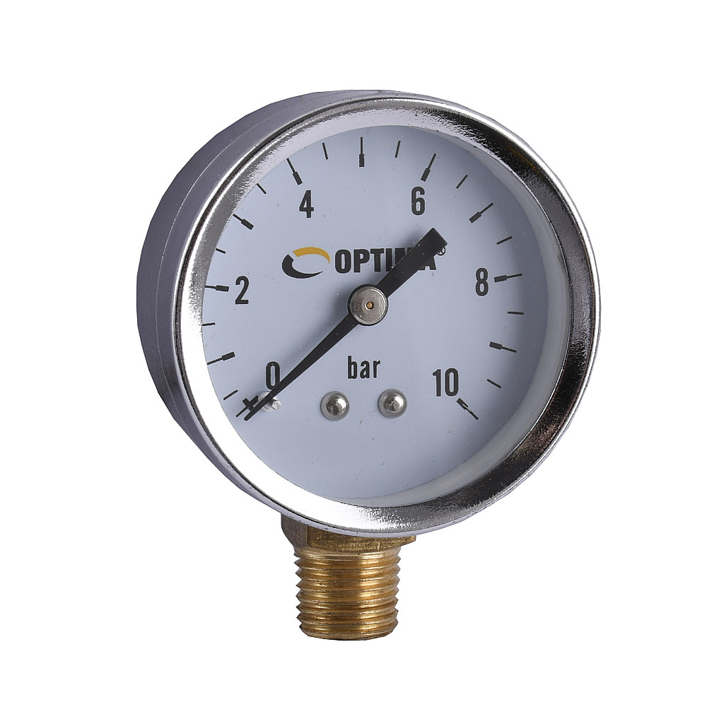 Манометр ″Optima″ 10 атм. 50 мм нижнє під'єднання нерж.корпус ( Y50 - NFC-2 ) Тернопіль - фото 1