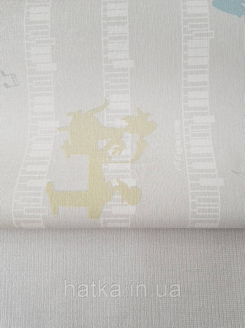 Обои виниловые на флизелине AdaWall Ada Kids метровые детские музыкальные инструменты ноты на светло сером Киев - изображение 2