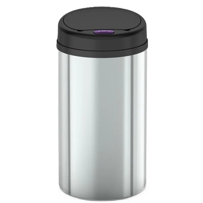 Сенсорное мусорное ведро Mixxus Premium Ellipse-TC0109 9л хром-черное круглое Харьков - изображение 1