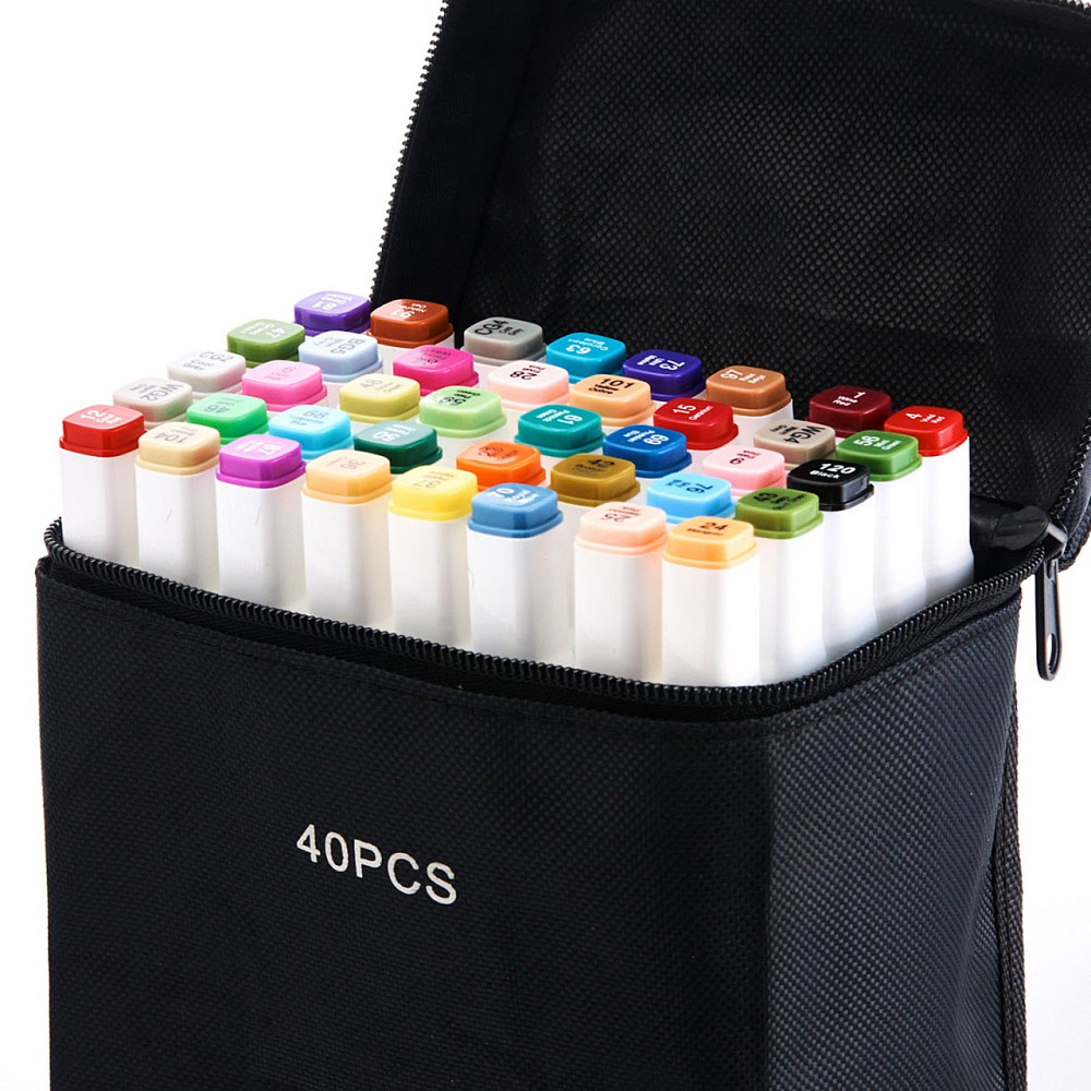 Маркери двосторонні Touch 40 кольорів і набір лайнерів 9 шт для ескізів і скетчів, набір фломастерів Кам'янець-Подільський - фото 4