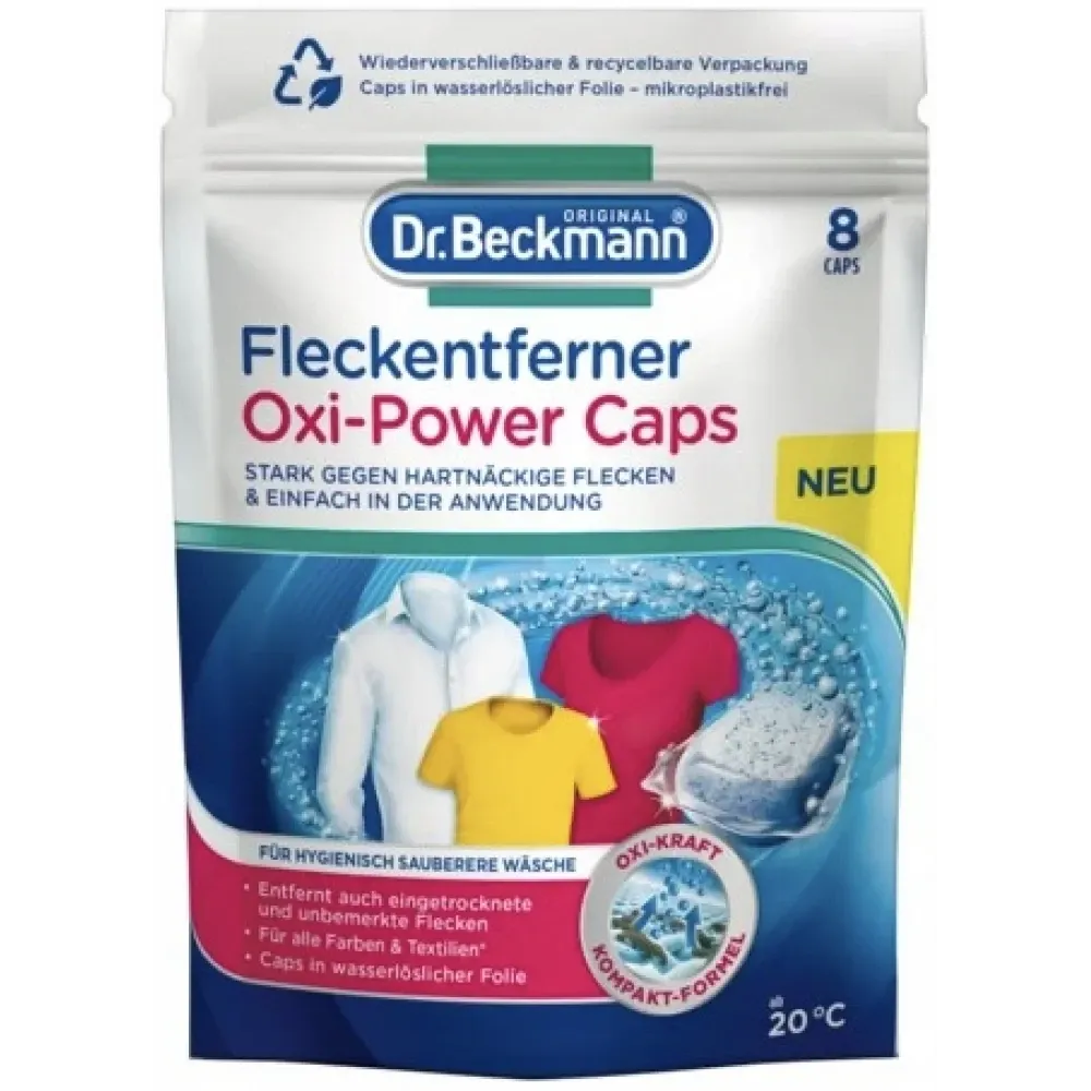Пятновыводитель для белых и цветных тканей Oxi-Power Caps Dr. Beckmann 8 шт Львов - изображение 1