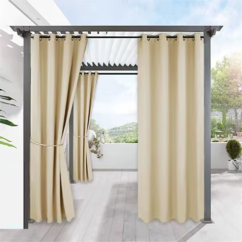 Штора уличная водонепроницаемая для беседки (2 х 1.45 м) Бежевый Киев