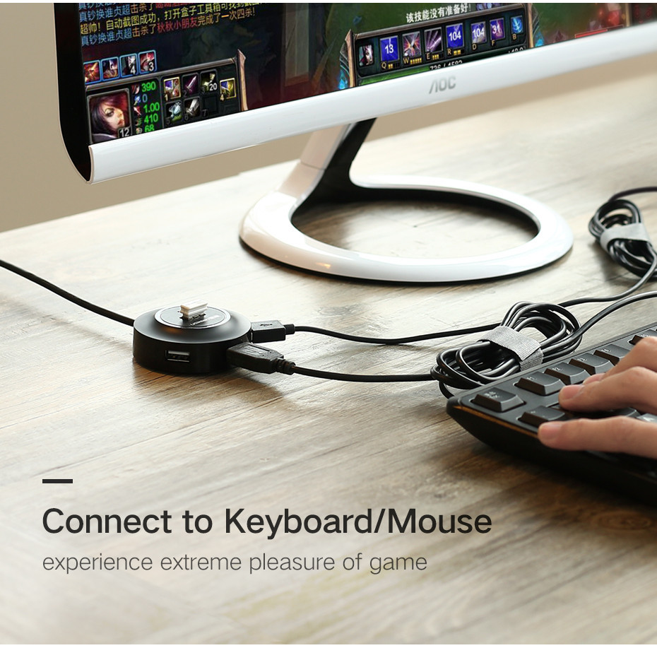 USB хаб/концентратор/розгалужувач Ugreen на 4 USB 2.0 порти CR106 (Чорний) Николаев - изображение 4