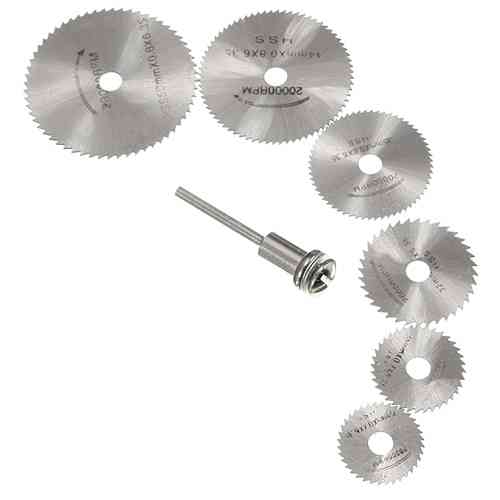 Набор отрезных кругов 6шт, дисковых пил 22-50мм для дремеля гравера, HSS сталь Винница